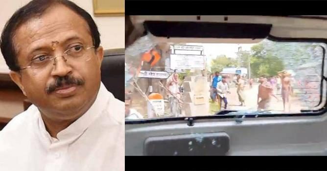  ബംഗാളില്‍ കേന്ദ്രമന്ത്രി  വി. മുരളീധരന്റെ വാഹനവ്യൂഹനത്തിന് നേരെ ആക്രമണം