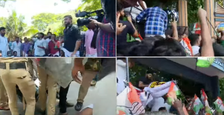  സംഘർഷം,ലാത്തി ചാർജ്,മുഖ്യ മന്ത്രിയുടെ രാജി ആവിശ്യപ്പെട്ട് സംസ്ഥനത്തിന്റെ വിവിധയിടങ്ങളിൽ പ്രതിഷേധം