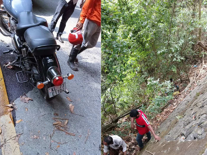  താമരശ്ശേരി ചുരത്തില്‍ ബൈക്ക് മറിഞ്ഞ് അപകടം