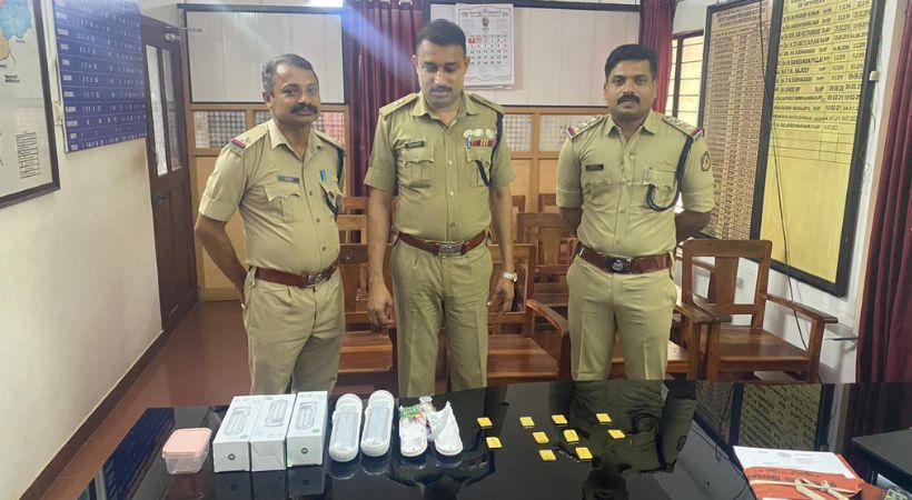  കാസർഗോഡ് വൻ സ്വർണവേട്ടയുമായി പോലീസ്; 858 ഗ്രാം സ്വർണവുമായി യുവാവ് പിടിയിൽ