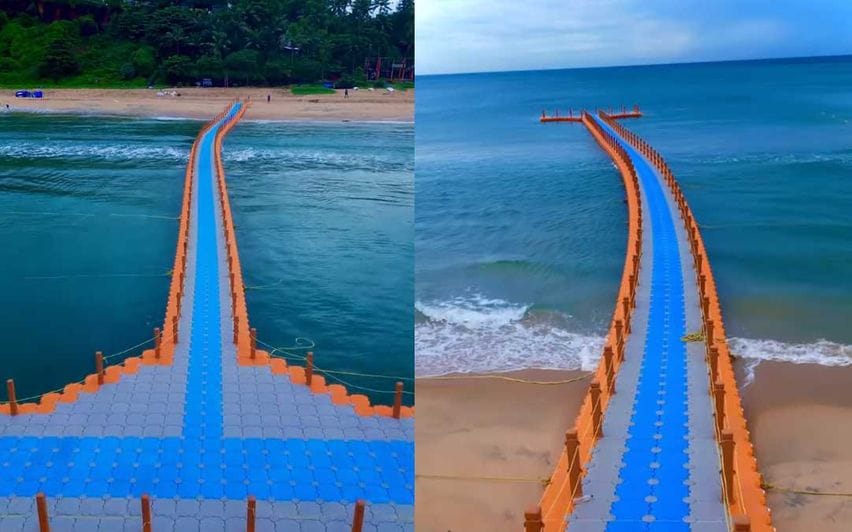  ക്രിസ്മസ് പുതുവത്സര സമ്മാനമായി ഫ്‌ളോട്ടിങ് ബ്രിഡ്ജ് :തിരുവനന്തപുരം ജില്ലയിലെ ആദ്യ ഫ്‌ളോട്ടിങ് ബ്രിഡ്ജ് വർക്കലയിൽ